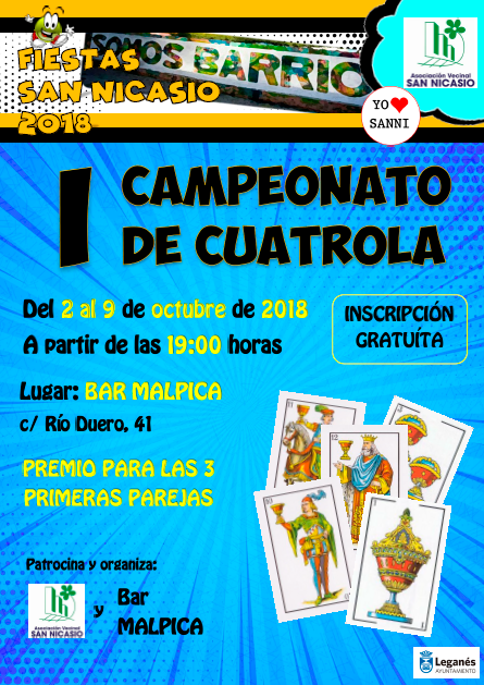 I Campeonato CUATROLA 2018 Fiestas San Nicasio Asociación Vecinal San Nicasio